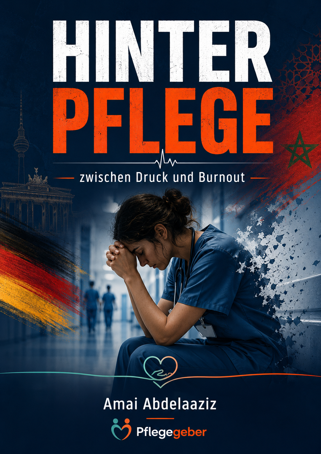Buchcover HINTER PFLEGE – Zwischen Druck und Burnout von Amai Abdelaaziz